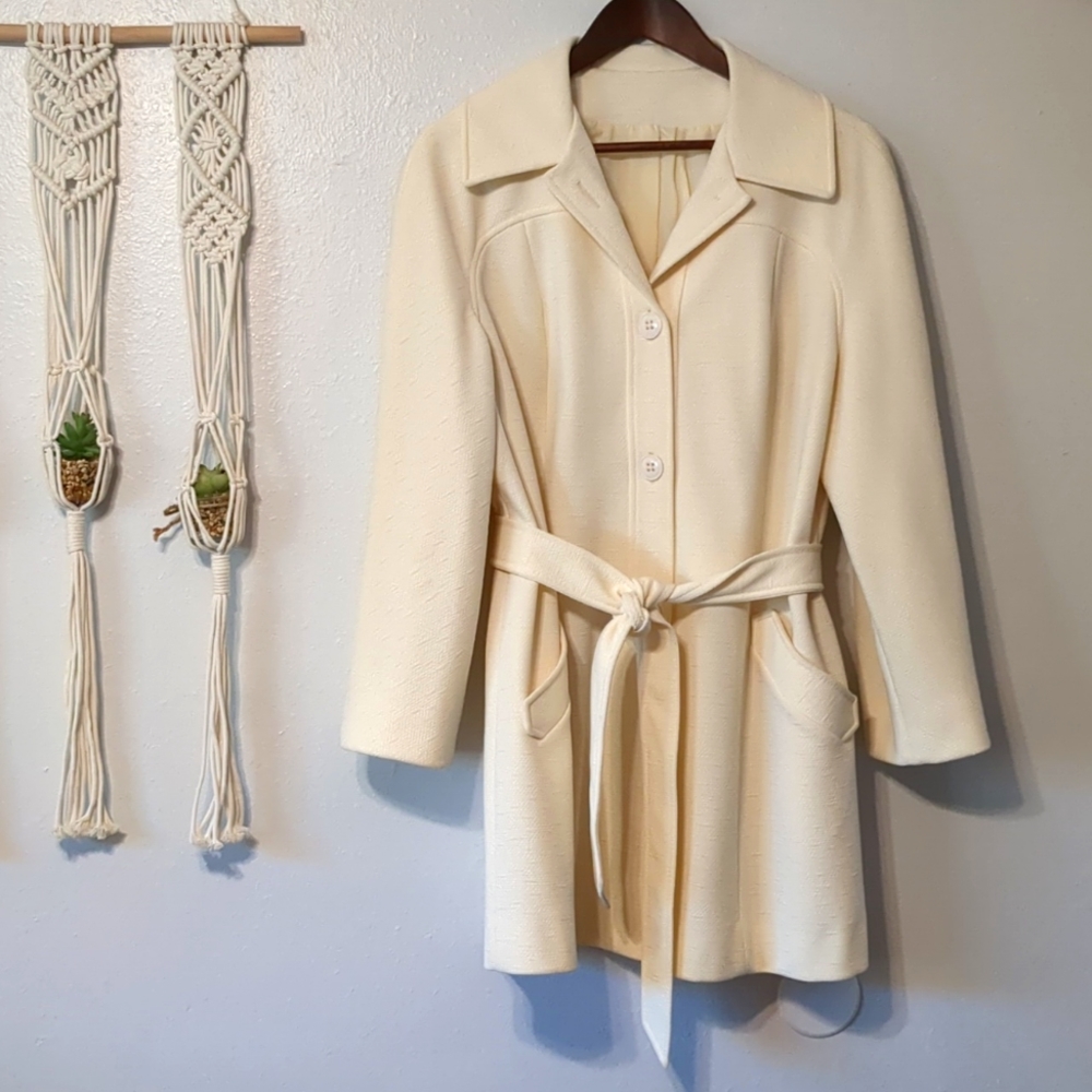 Vintage Betty Rose Union Label Woven Tween Overcoat Peacoat
